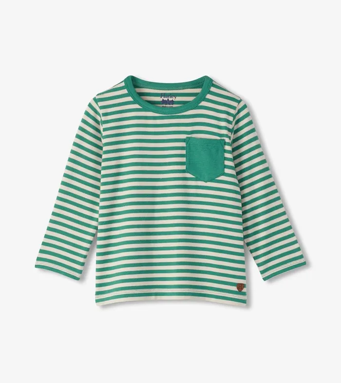Tops Baby and Toddler Hatley Baby and Toddler Boys Deep Sea Striped Long Sleeve Bamboo TShirt