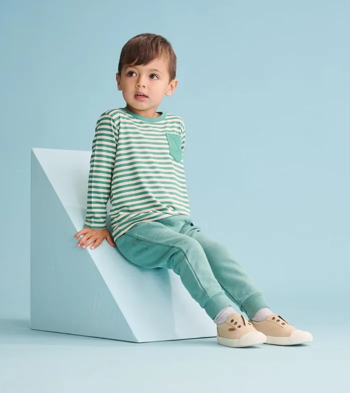 Tops Baby and Toddler Hatley Baby and Toddler Boys Deep Sea Striped Long Sleeve Bamboo TShirt