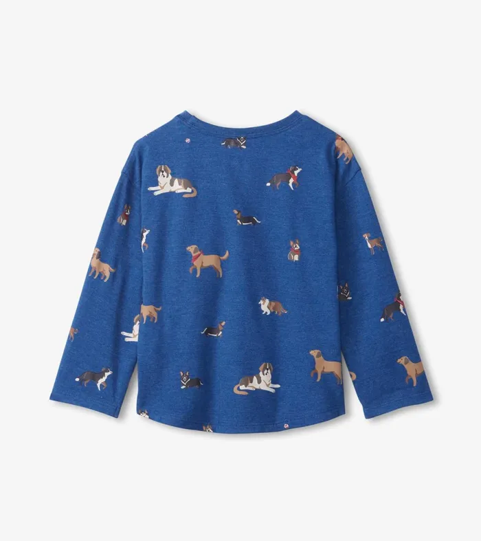 Tops Baby and Toddler Hatley Bandana Dogs Long Sleeve TShirt