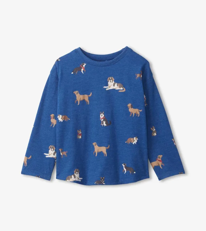 Tops Baby and Toddler Hatley Bandana Dogs Long Sleeve TShirt
