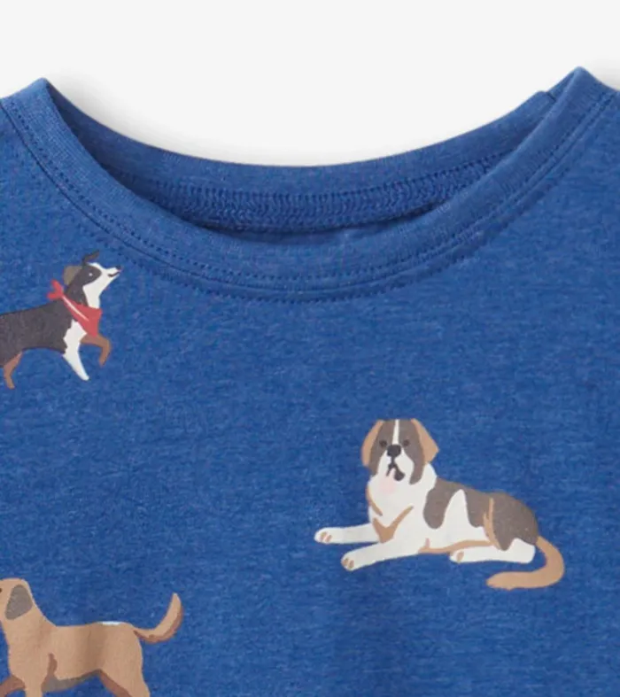 Tops Baby and Toddler Hatley Bandana Dogs Long Sleeve TShirt