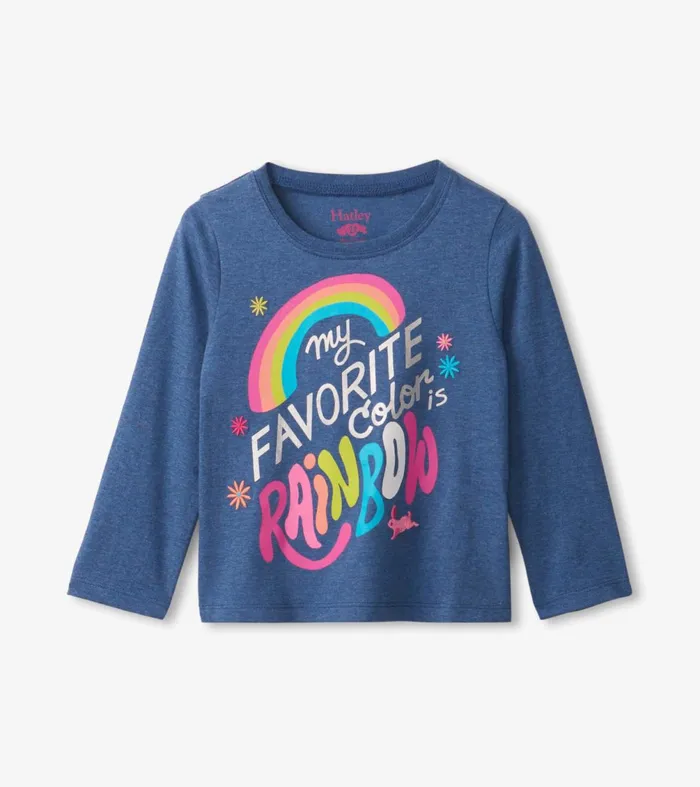 Tops Baby and Toddler Hatley Favorite Color Is Rainbow Long Sleeve TShirt