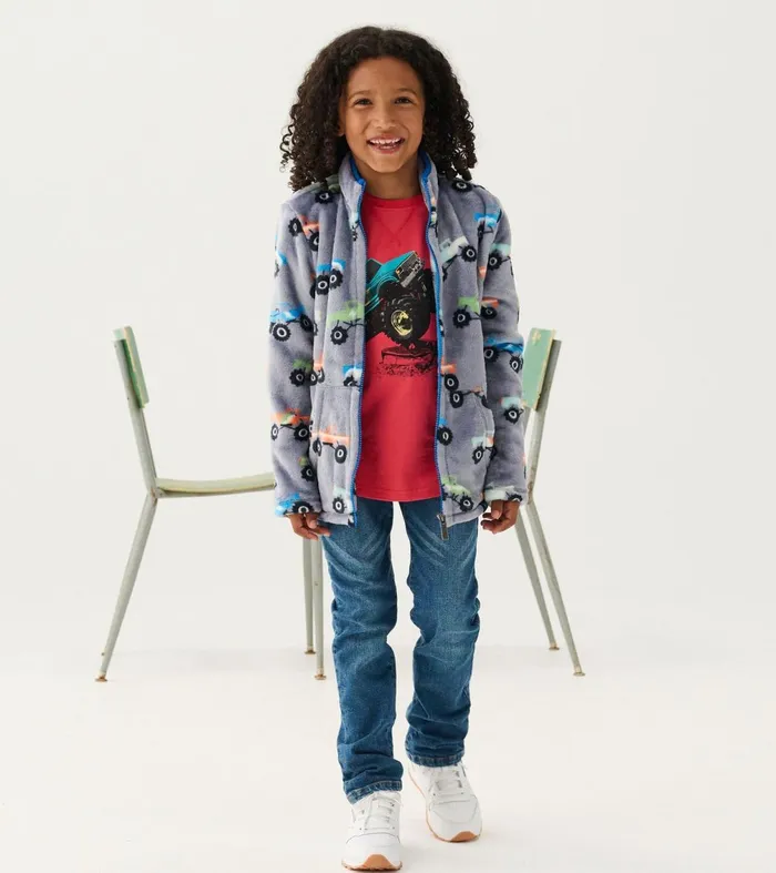Tops Boys Hatley Boys Monster Trucks Long Sleeve Raglan TShirt