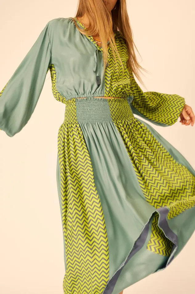 Tops Shop Natalie Martin AMELIA TOP Block Zigzag Lime