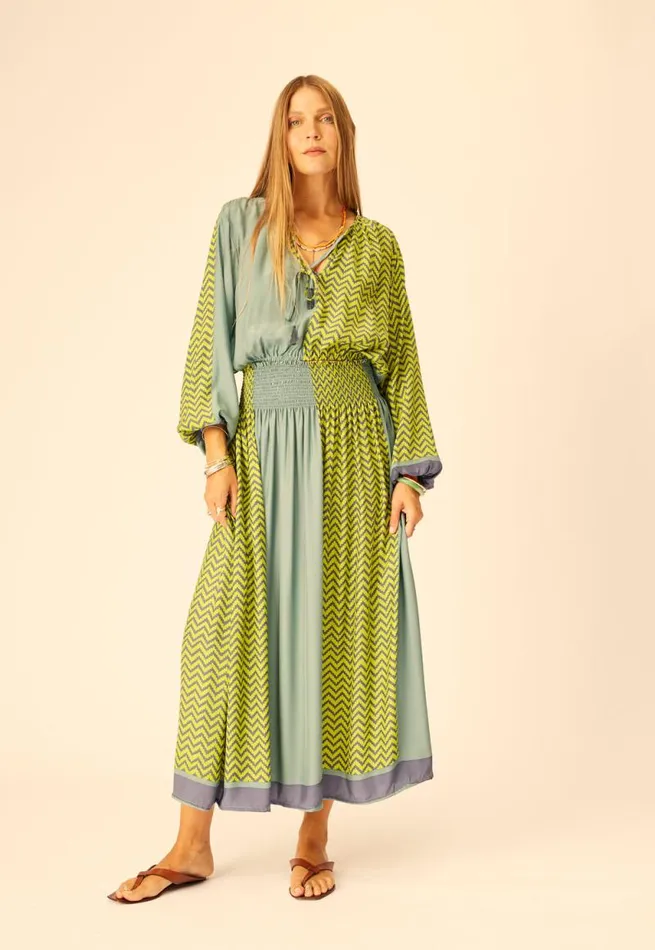 Tops Shop Natalie Martin AMELIA TOP Block Zigzag Lime