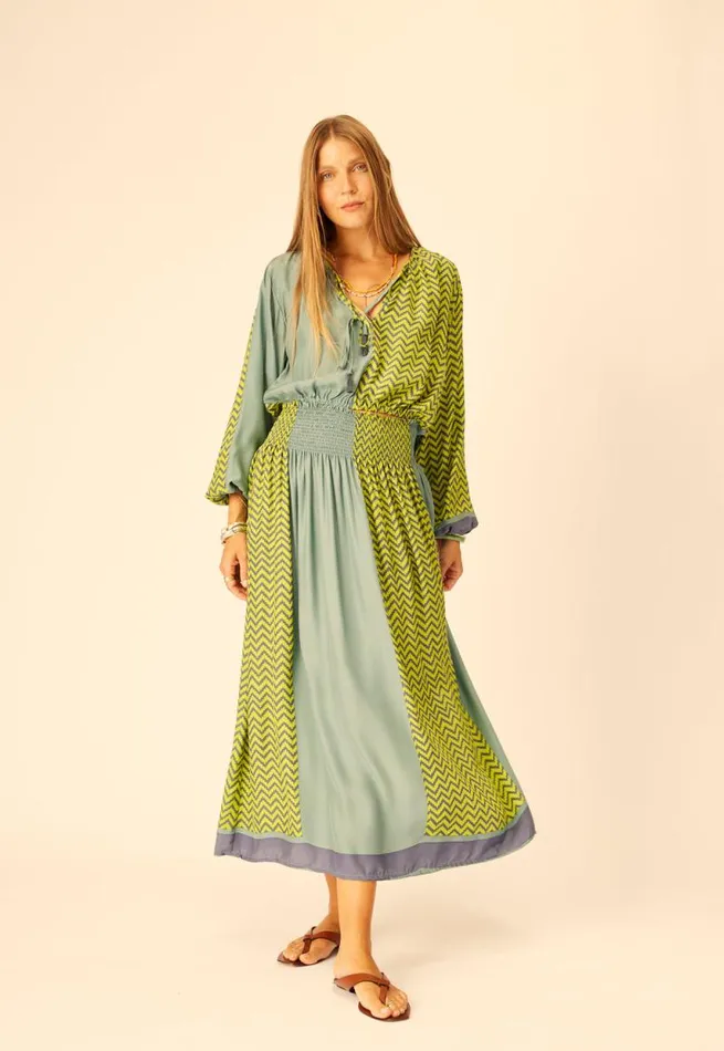 Tops Shop Natalie Martin AMELIA TOP Block Zigzag Lime