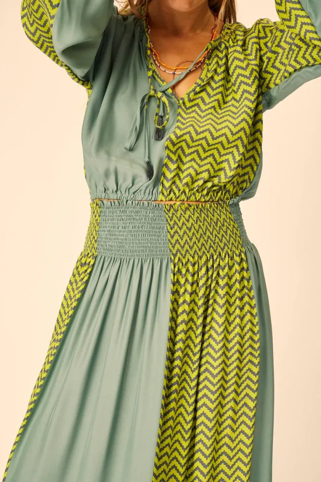 Tops Shop Natalie Martin AMELIA TOP Block Zigzag Lime