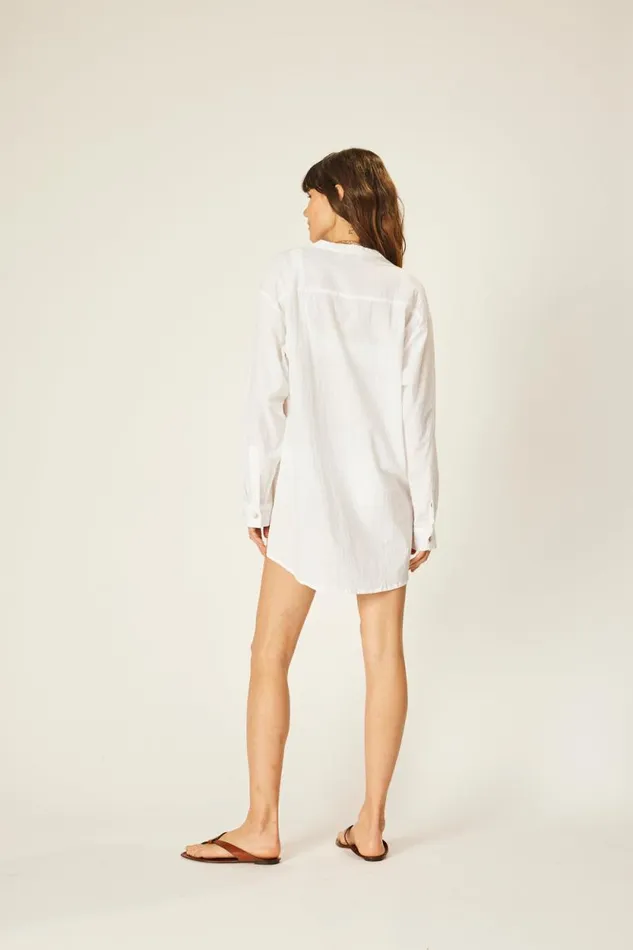Tops Shop Natalie Martin APRS SWIM SHIRT White Flat Cotton