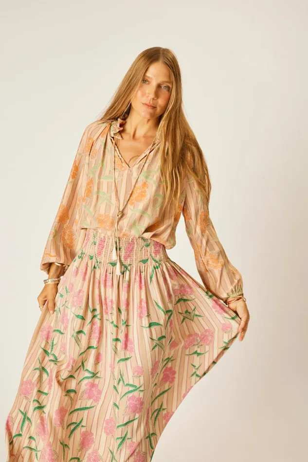 Tops Shop Natalie Martin PENNY BLOUSE Chamomile Apricot