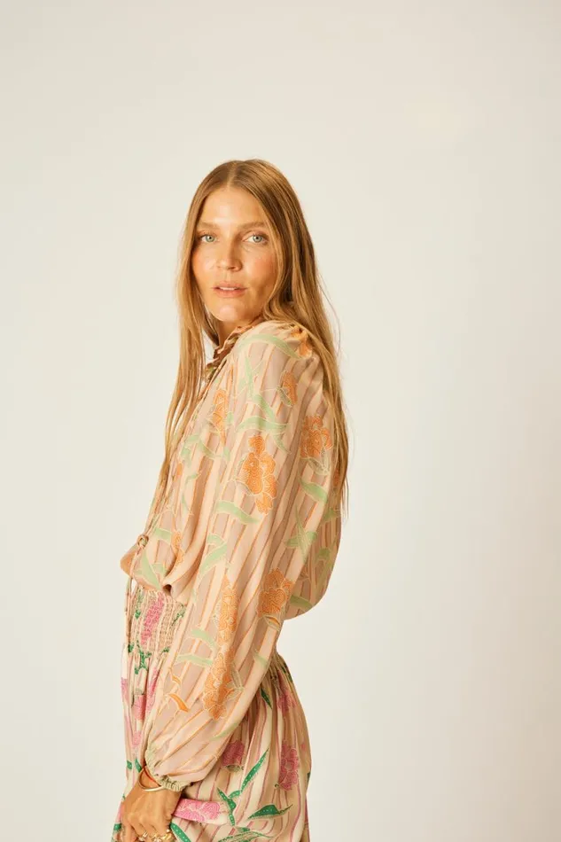 Tops Shop Natalie Martin PENNY BLOUSE Chamomile Apricot