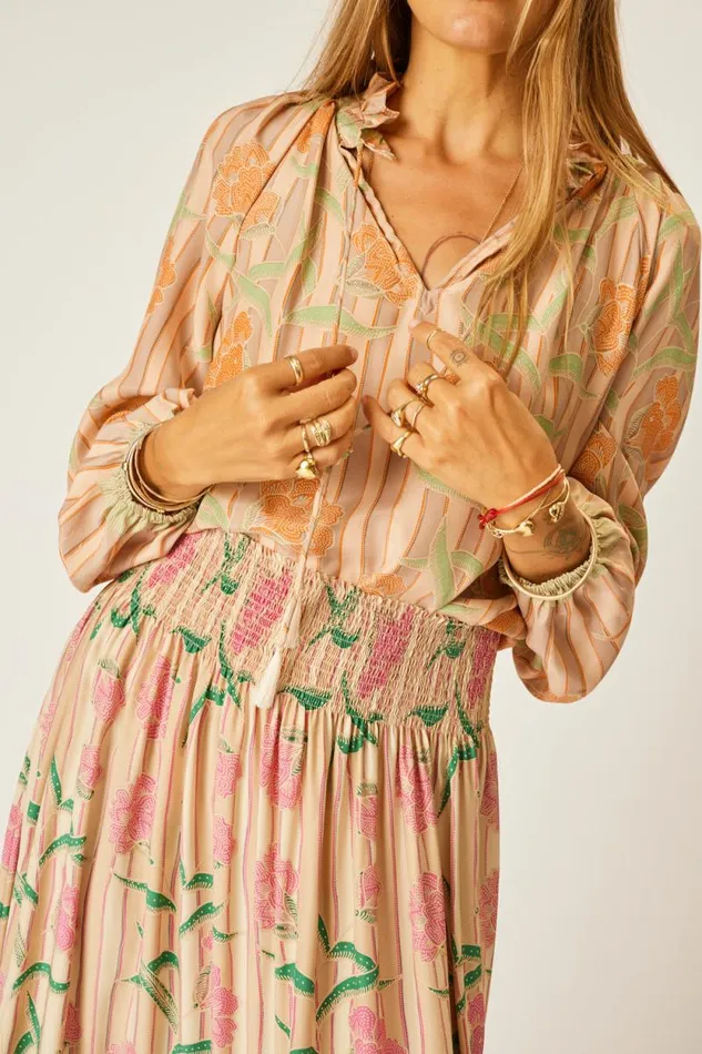 Tops Shop Natalie Martin PENNY BLOUSE Chamomile Apricot