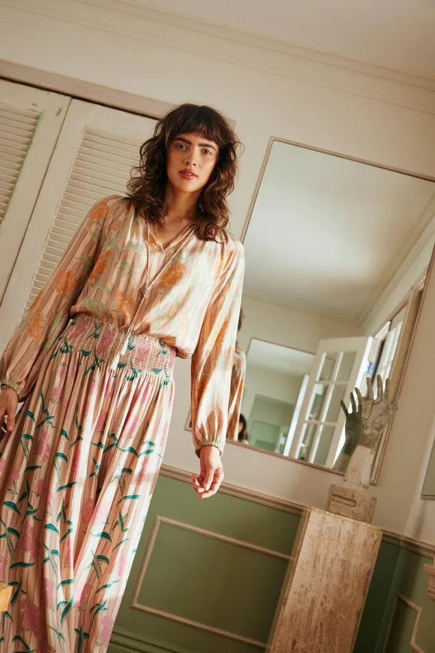 Tops Shop Natalie Martin PENNY BLOUSE Chamomile Apricot