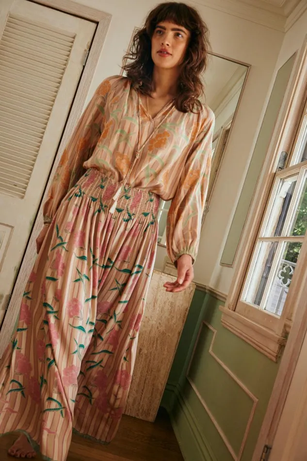 Tops Shop Natalie Martin PENNY BLOUSE Chamomile Apricot