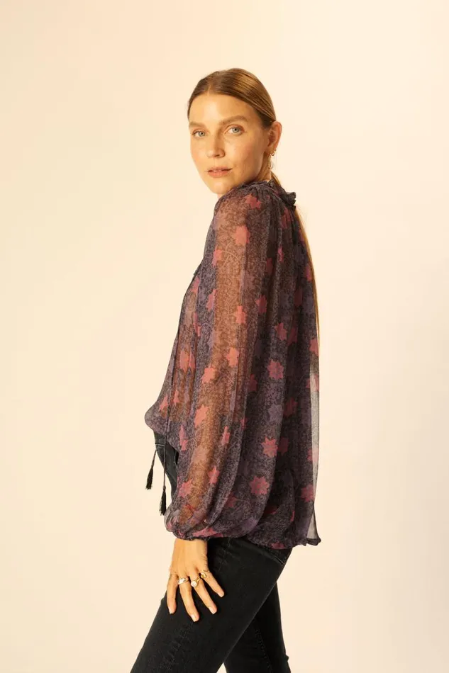 Tops Shop Natalie Martin PENNY BLOUSE Snowflake Aubergine