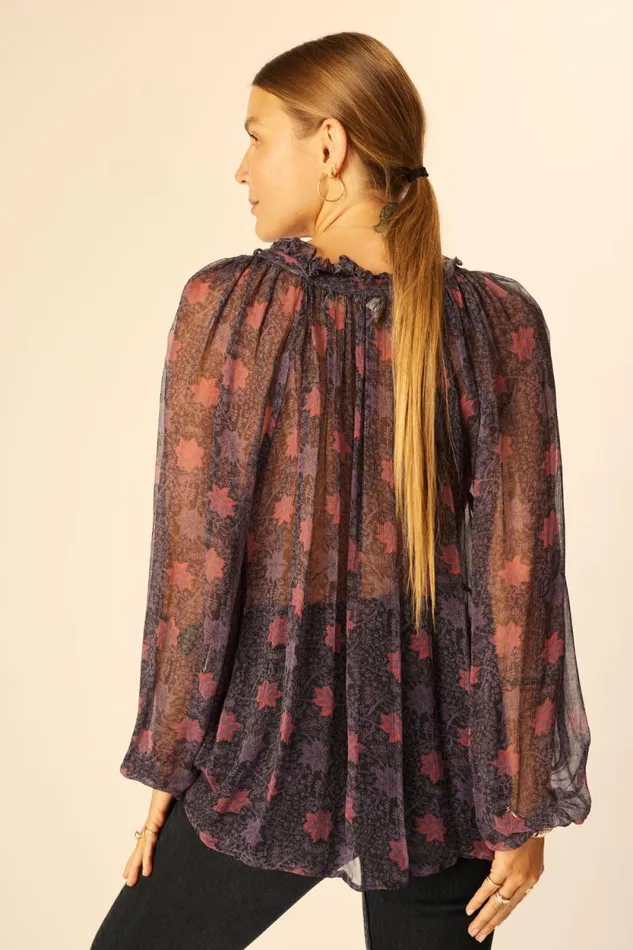 Tops Shop Natalie Martin PENNY BLOUSE Snowflake Aubergine