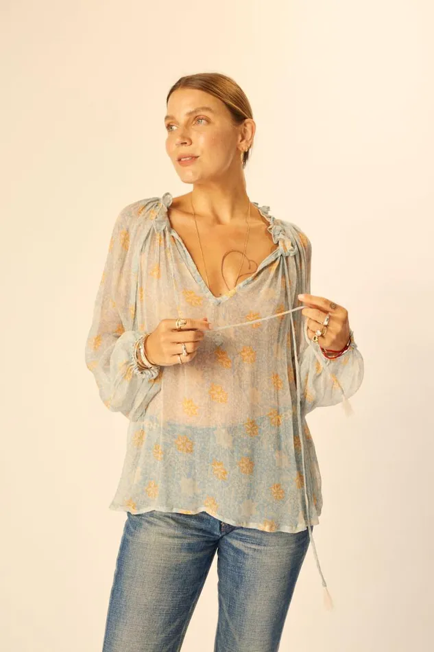 Tops Shop Natalie Martin PENNY BLOUSE Snowflake Tangerine