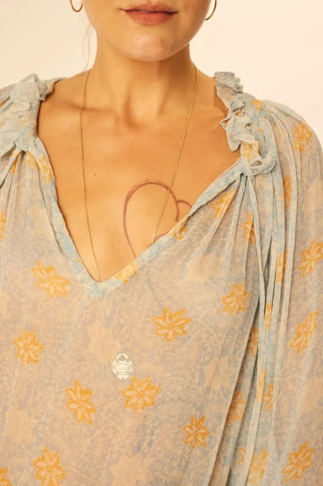 Tops Shop Natalie Martin PENNY BLOUSE Snowflake Tangerine