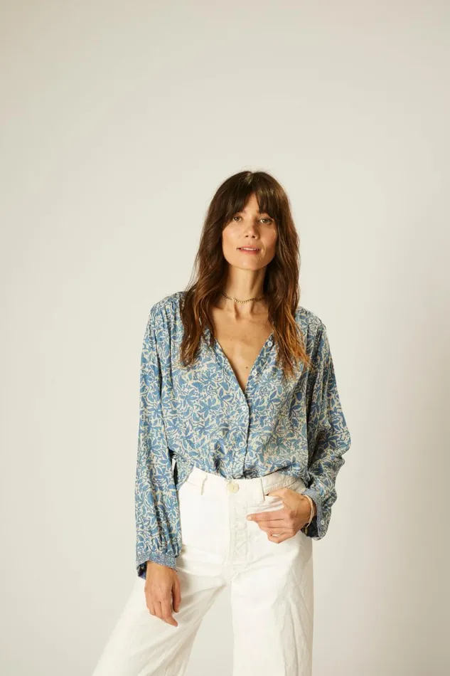 Tops Shop Natalie Martin TOLAN SHIRT Gloriosa Cornflower