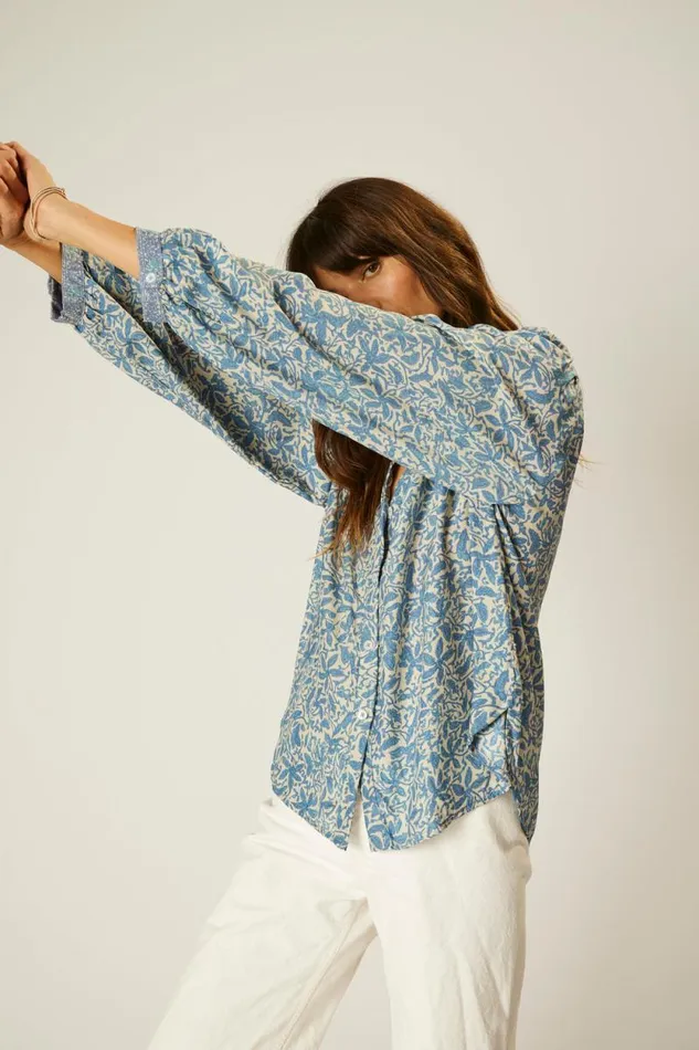 Tops Shop Natalie Martin TOLAN SHIRT Gloriosa Cornflower