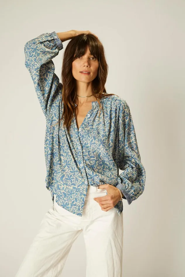 Tops Shop Natalie Martin TOLAN SHIRT Gloriosa Cornflower