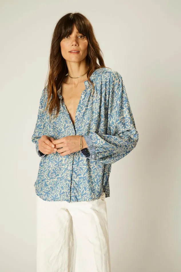 Tops Shop Natalie Martin TOLAN SHIRT Gloriosa Cornflower
