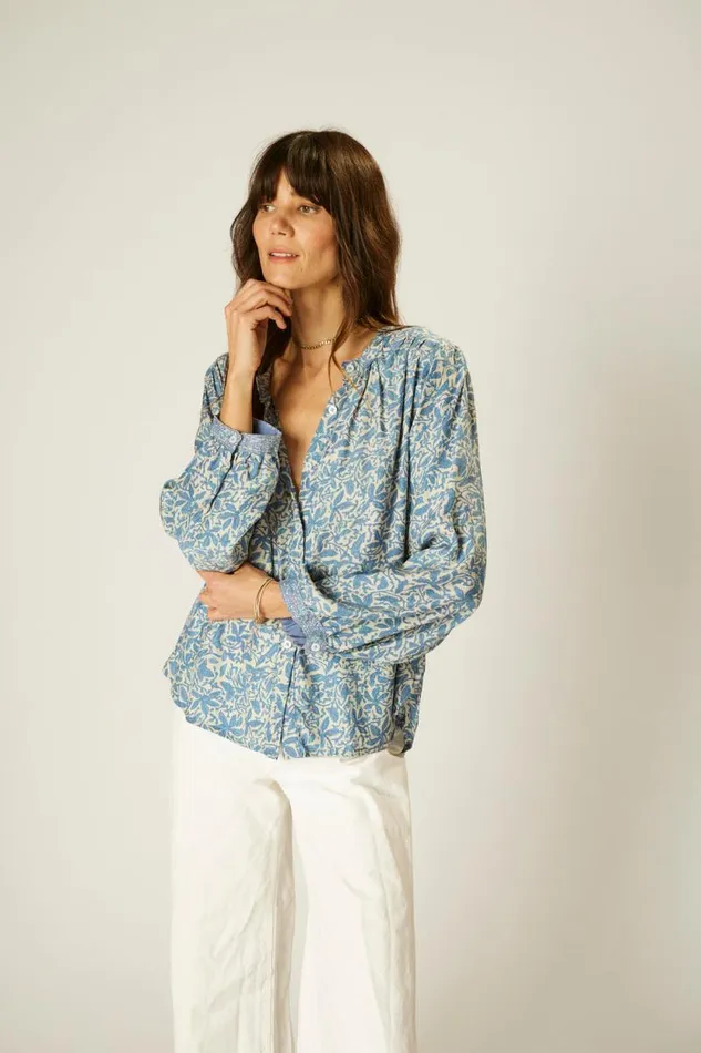 Tops Shop Natalie Martin TOLAN SHIRT Gloriosa Cornflower