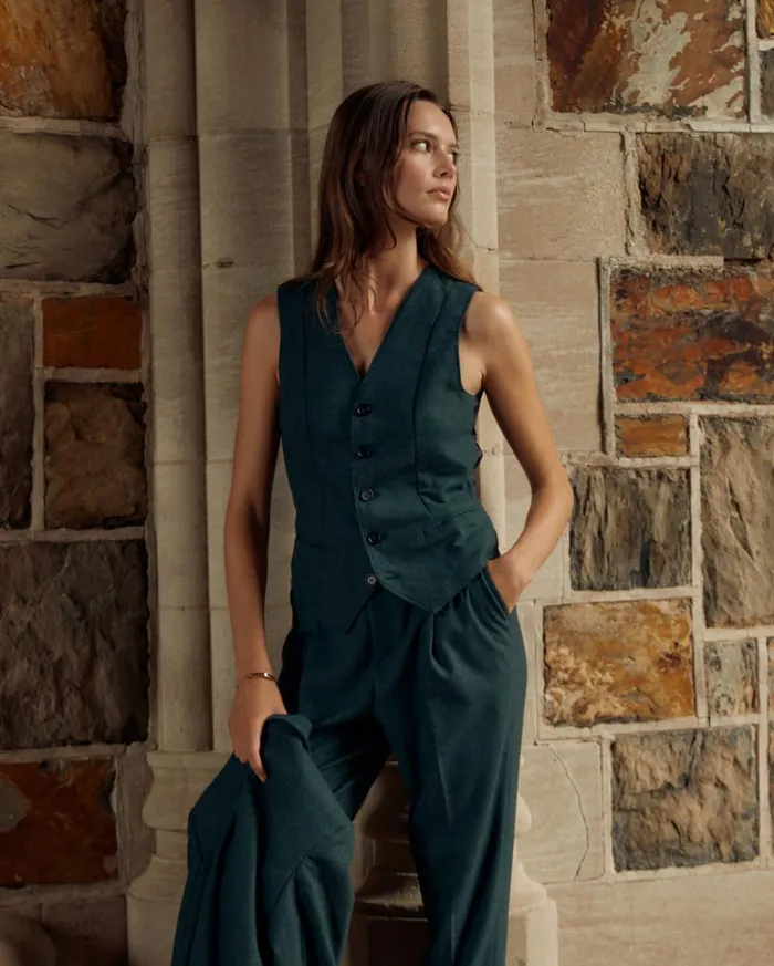 Tops Women Billy Reid Boyfriend Vest Greygreen