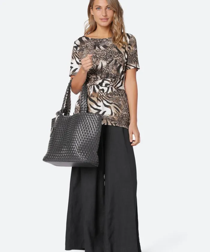 Tote Bag 8211 Black Gun Metal Accessories Ilse Jacobsen Bags