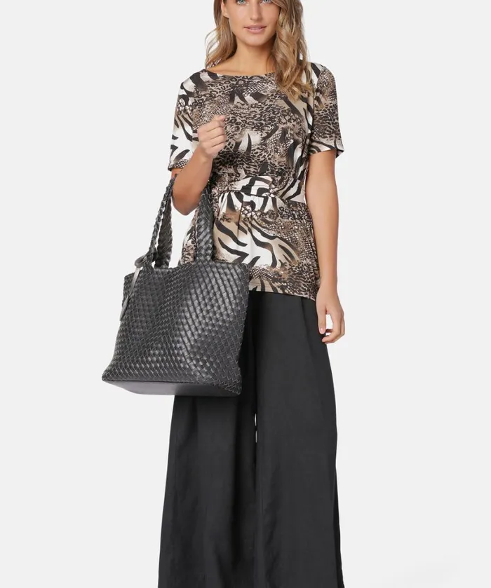 Tote Bag 8211 Black Gun Metal Accessories Ilse Jacobsen Bags