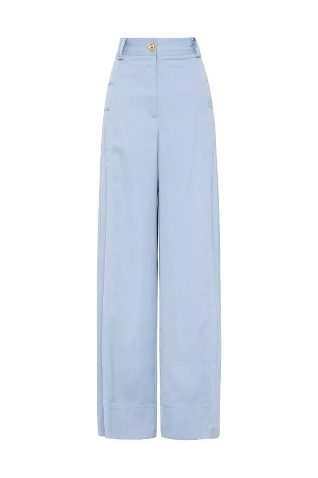 Tranquility Pleated Pant Steel Blue Women Aje Pants