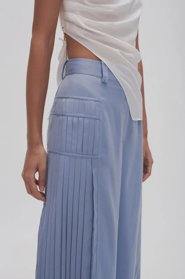 Tranquility Pleated Pant Steel Blue Women Aje Pants