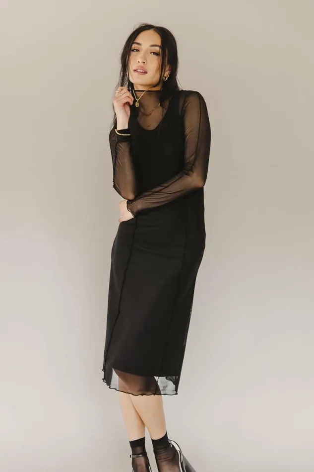 Trinity Mesh Dress In Black Black Women Bohme Dresses
