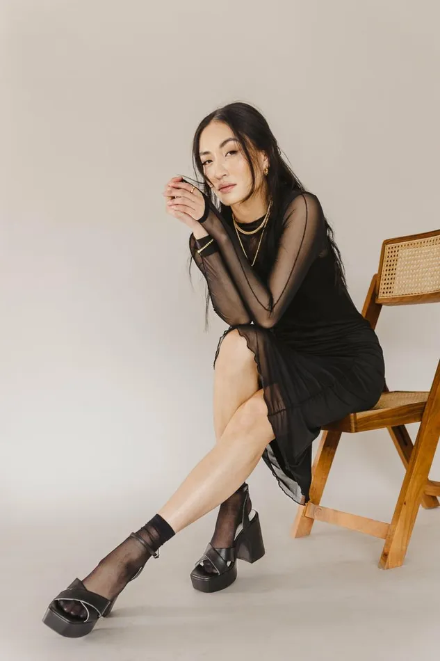 Trinity Mesh Dress In Black Black Women Bohme Dresses