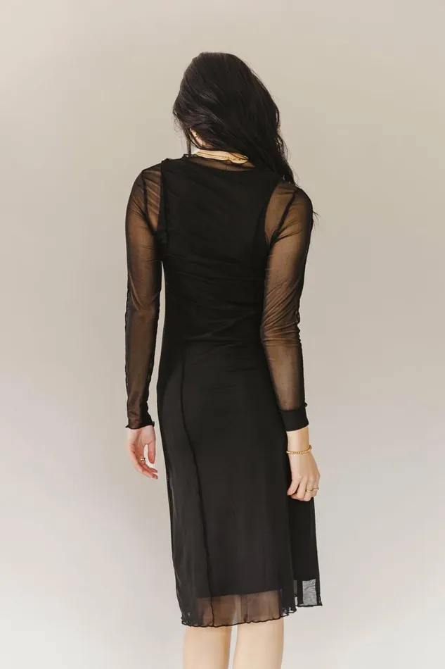 Trinity Mesh Dress In Black Black Women Bohme Dresses