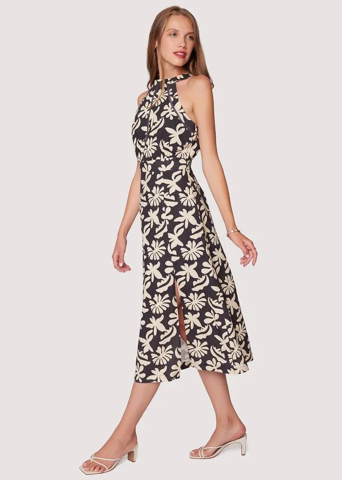 Tropic Flair Midi Dress Blackcream Women Lost Wander Dresses
