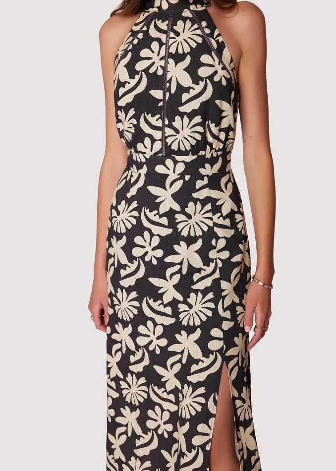 Tropic Flair Midi Dress Blackcream Women Lost Wander Dresses