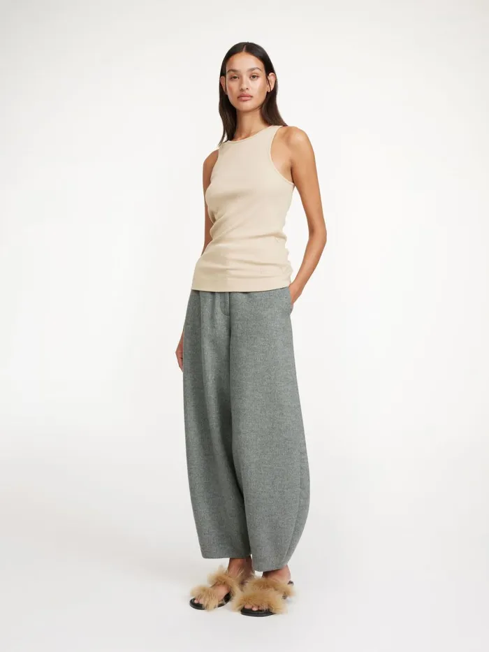 Trousers Women By Malene Birger Carlien Wool Trousers Grey Melange