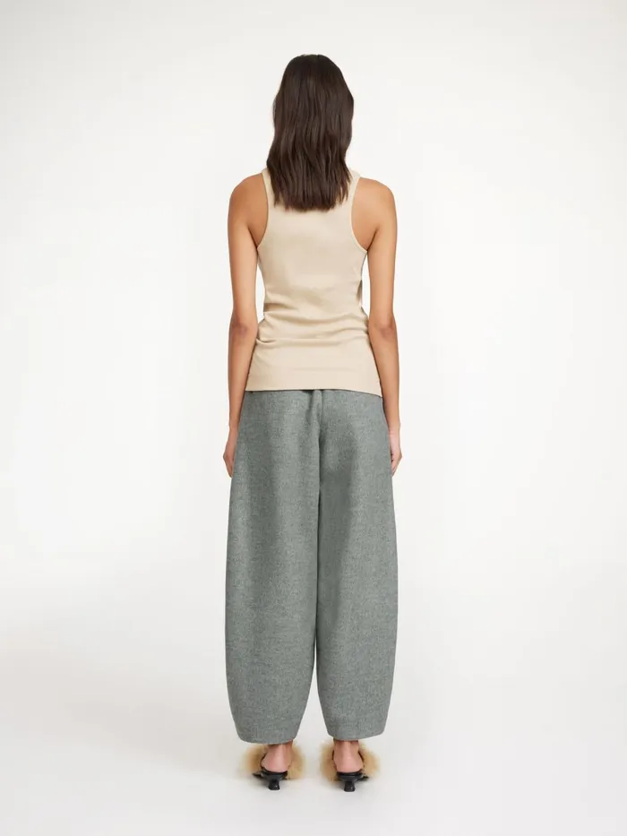 Trousers Women By Malene Birger Carlien Wool Trousers Grey Melange Trousers Women By Malene Birger Carlien Wool Trousers Grey Melange