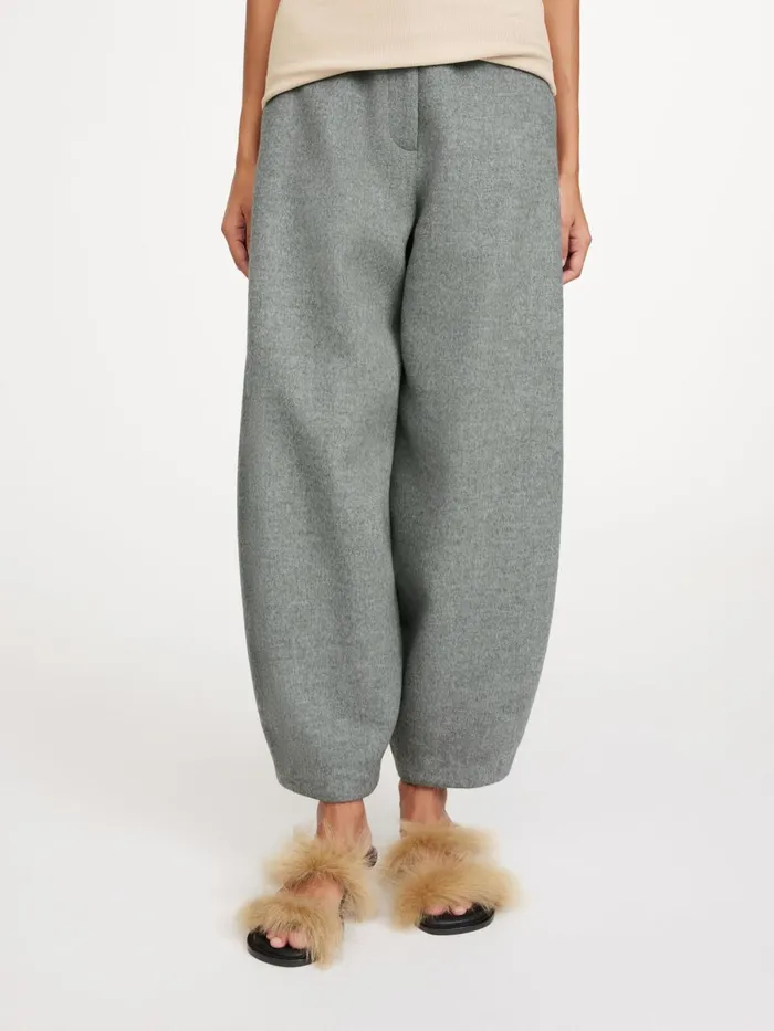 Trousers Women By Malene Birger Carlien Wool Trousers Grey Melange Trousers Women By Malene Birger Carlien Wool Trousers Grey Melange