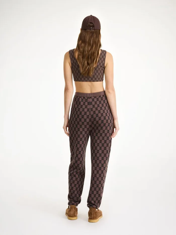 Trousers Women By Malene Birger Hali Knitted Sweatpants Dark Mahogany