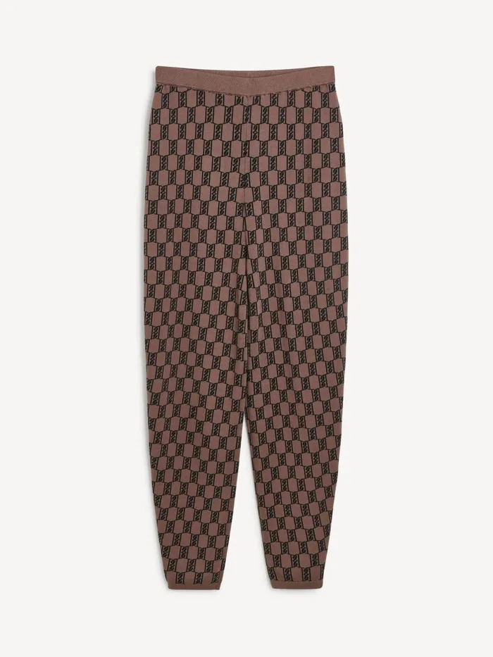 Trousers Women By Malene Birger Hali Knitted Sweatpants Dark Mahogany