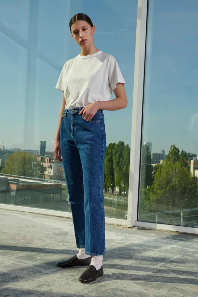Trousers Women Soeur FRANCISCO JEANS Washed Blue Denim