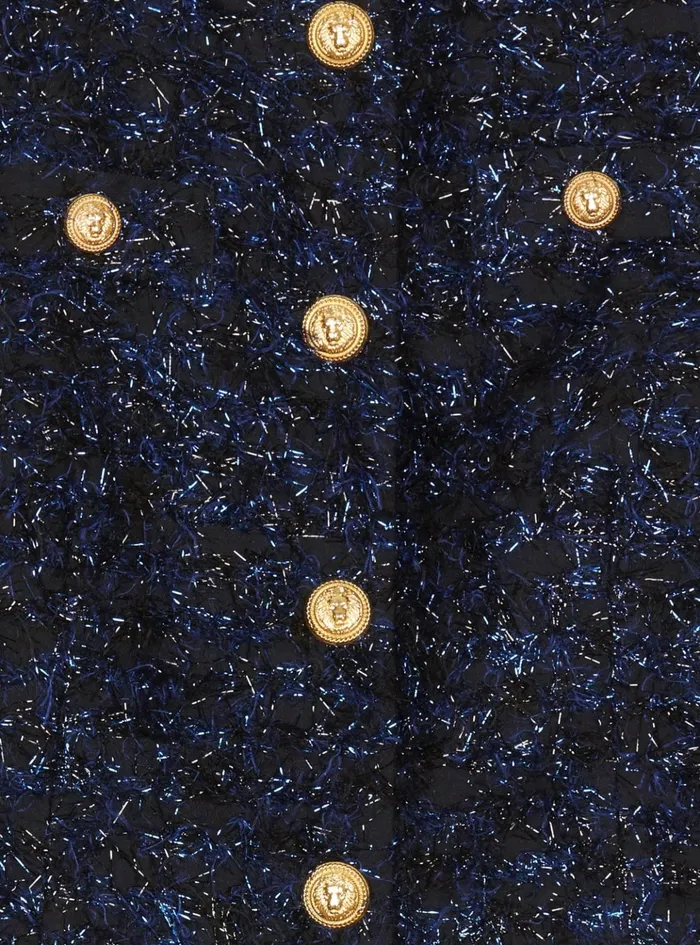 Tweed Jacket Navy Kids Balmain
