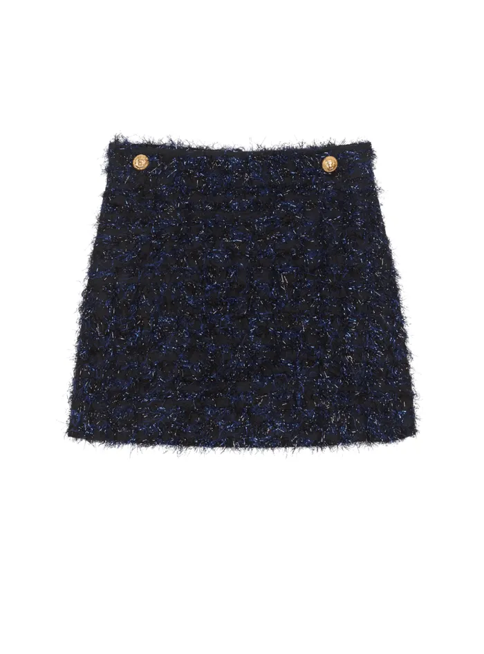 Tweed Skirt Navy Kids Balmain