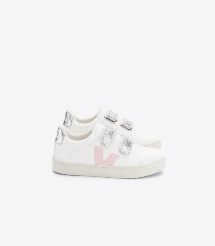 VEJA Esplar Kids ESPLAR LEATHER WHITE PETALE SILVER