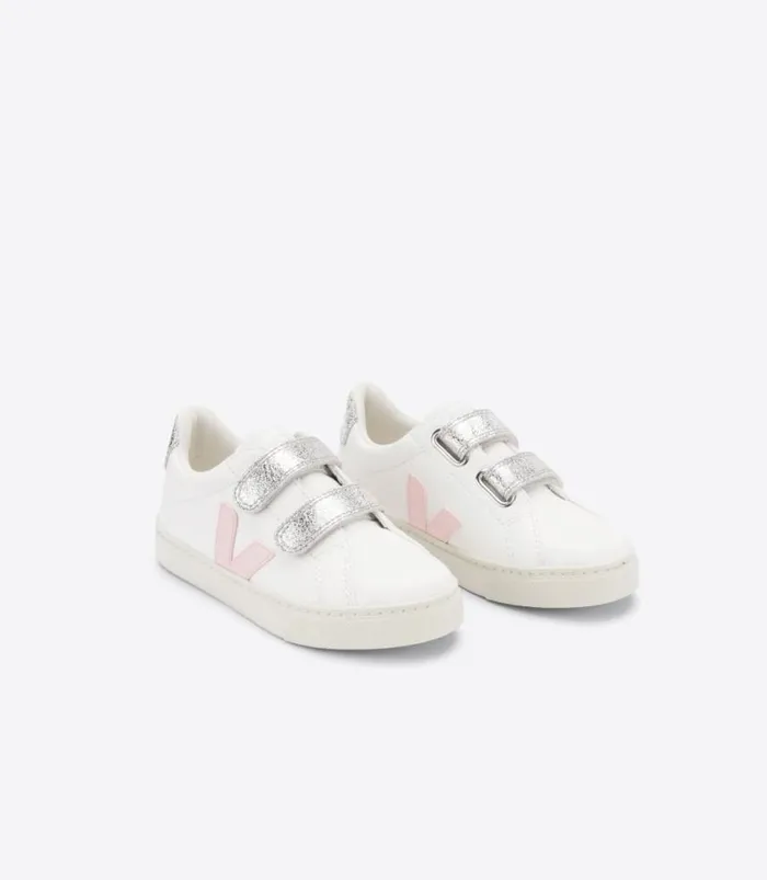 VEJA Esplar Kids ESPLAR LEATHER WHITE PETALE SILVER