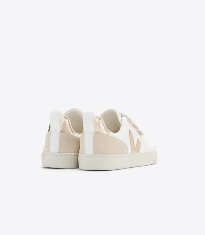 VEJA V10 Kids V10 LEATHER MULTICO WHITE SHINY