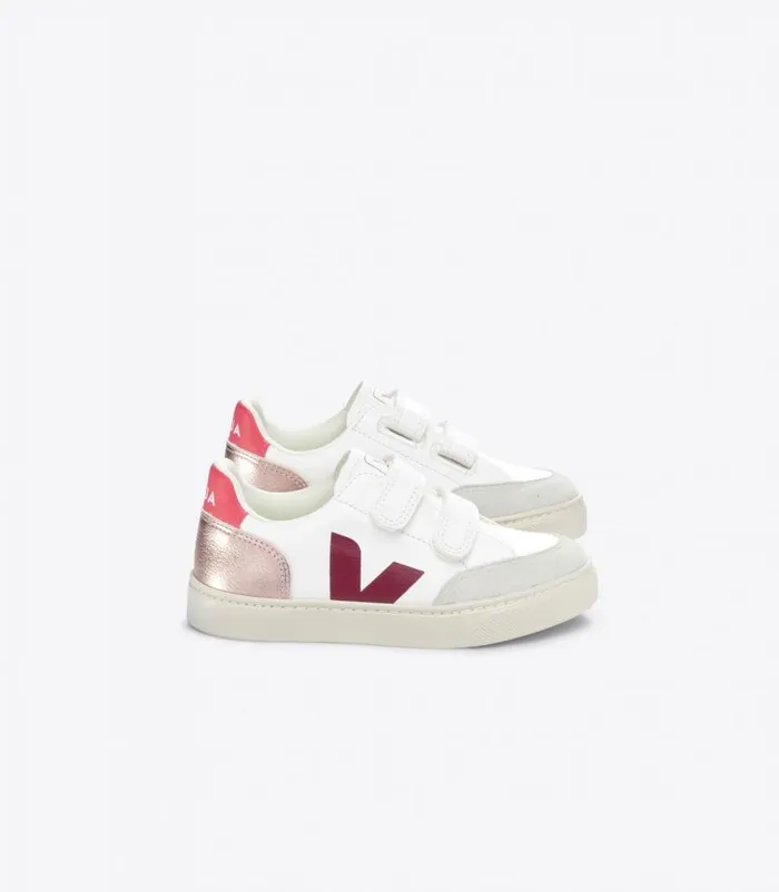 VEJA V12 Kids V12 LEATHER WHITE MULTICO NACRE