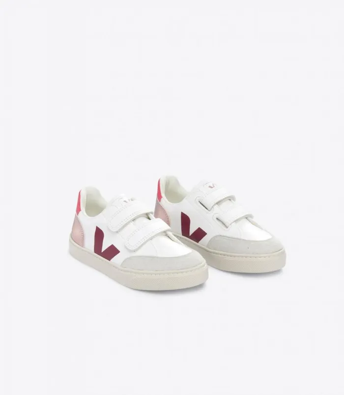 VEJA V12 Kids V12 LEATHER WHITE MULTICO NACRE
