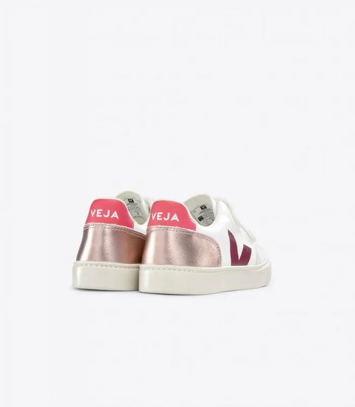 VEJA V12 Kids V12 LEATHER WHITE MULTICO NACRE